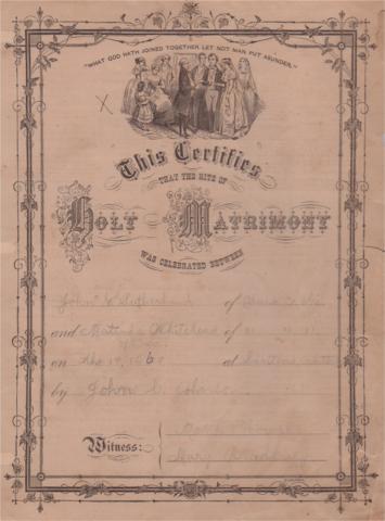 JG Southerland Bible Marriage Certificate