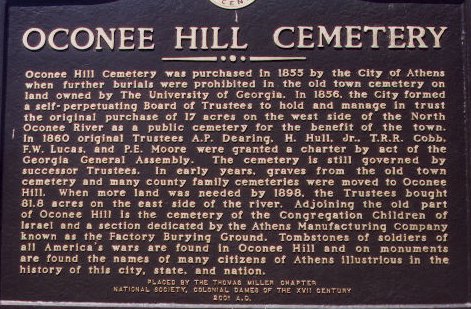 Oconee Hill Historical Marker